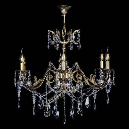  Бронзовая люстра Кассандра №6/2 лучик в Новокузнецке Гусь Хрустальный