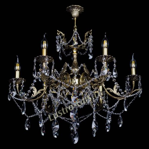  Бронзовая люстра Кассандра №6/2 лучик в Новокузнецке Гусь Хрустальный