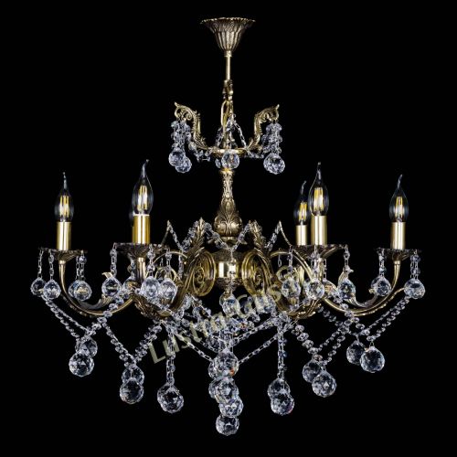 Бронзовая люстра Кассандра №6/2 шар в Новокузнецке Гусь Хрустальный