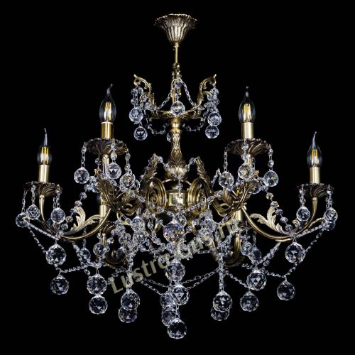 Бронзовая люстра Кассандра №6/2 шар в Новокузнецке Гусь Хрустальный