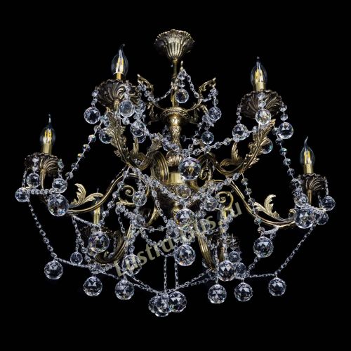 Бронзовая люстра Кассандра №6/2 шар в Новокузнецке Гусь Хрустальный