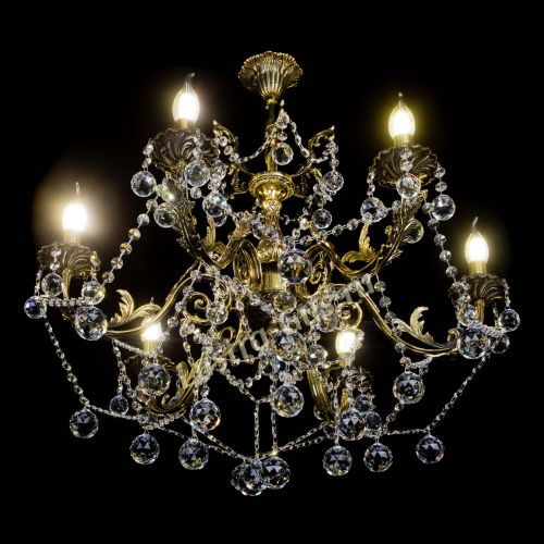 Бронзовая люстра Кассандра №6/2 шар в Новокузнецке Гусь Хрустальный