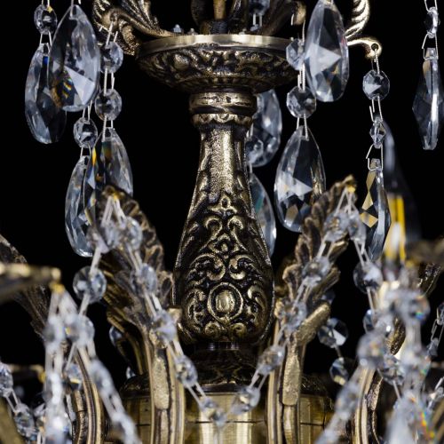 Бронзовая люстра Мелания №8/2 лучик в Новокузнецке Гусь Хрустальный