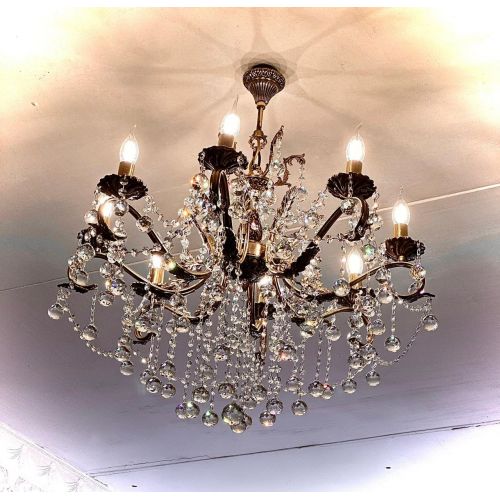 Бронзовая люстра Мелания №8/2 шар в Новокузнецке Гусь Хрустальный