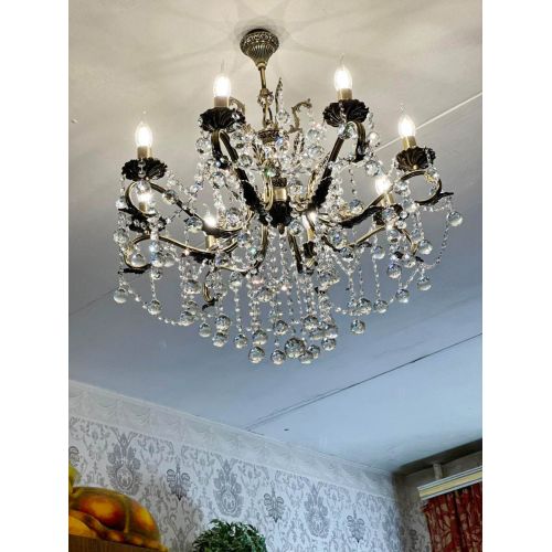 Бронзовая люстра Мелания №8/2 шар в Новокузнецке Гусь Хрустальный