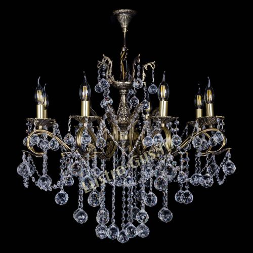 Бронзовая люстра Мелания №8/2 шар в Новокузнецке Гусь Хрустальный