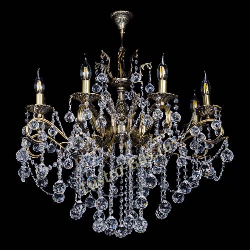 Бронзовая люстра Мелания №8/2 шар в Новокузнецке Гусь Хрустальный