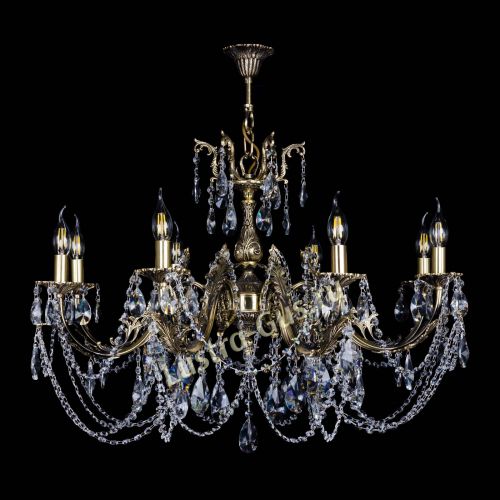 Бронзовая люстра Кассандра №8 лучик в Новокузнецке Гусь Хрустальный