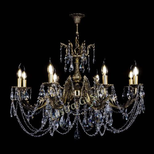 Бронзовая люстра Кассандра №8 лучик в Новокузнецке Гусь Хрустальный