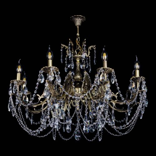 Бронзовая люстра Кассандра №8 лучик в Новокузнецке Гусь Хрустальный