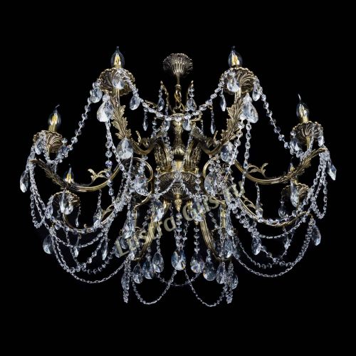 Бронзовая люстра Кассандра №8 лучик в Новокузнецке Гусь Хрустальный