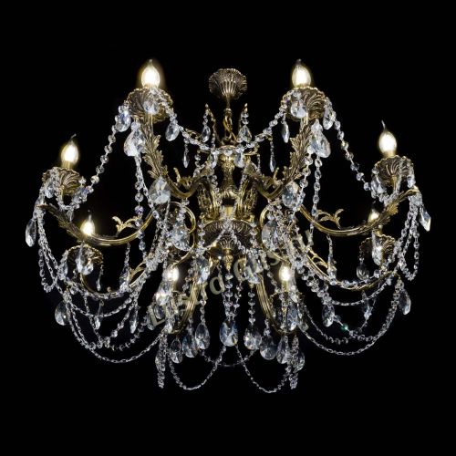 Бронзовая люстра Кассандра №8 лучик в Новокузнецке Гусь Хрустальный