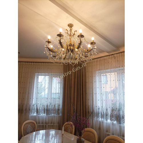 Бронзовая люстра Кассандра №8 шар в Новокузнецке Гусь Хрустальный