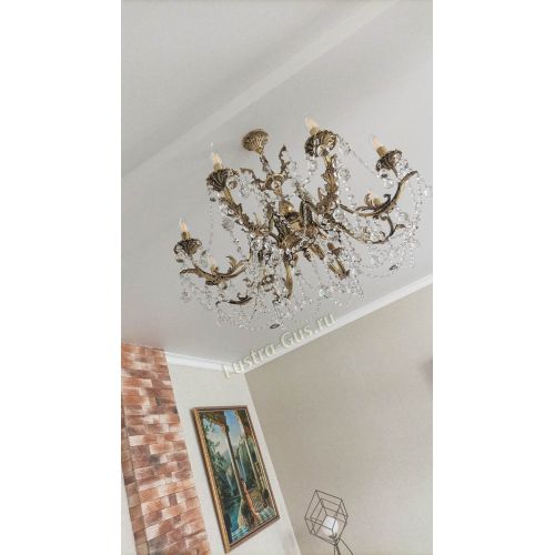 Бронзовая люстра Кассандра №8 шар в Новокузнецке Гусь Хрустальный