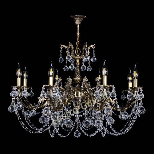 Бронзовая люстра Кассандра №8 шар в Новокузнецке Гусь Хрустальный