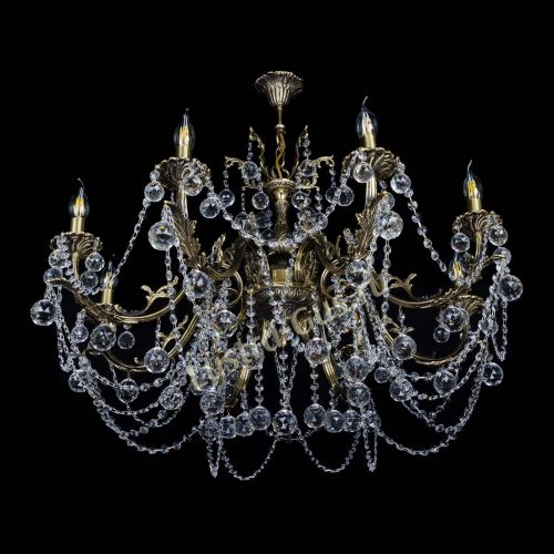 Бронзовая люстра Кассандра №8 шар в Новокузнецке Гусь Хрустальный