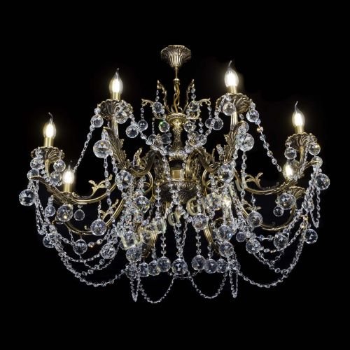 Бронзовая люстра Кассандра №8 шар в Новокузнецке Гусь Хрустальный