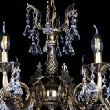 Бронзовая люстра Кассандра №8 удлиненная с конусами в Новокузнецке