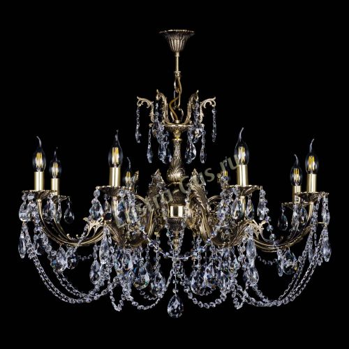 Бронзовая люстра Кассандра №8 журавлик в Новокузнецке Гусь Хрустальный