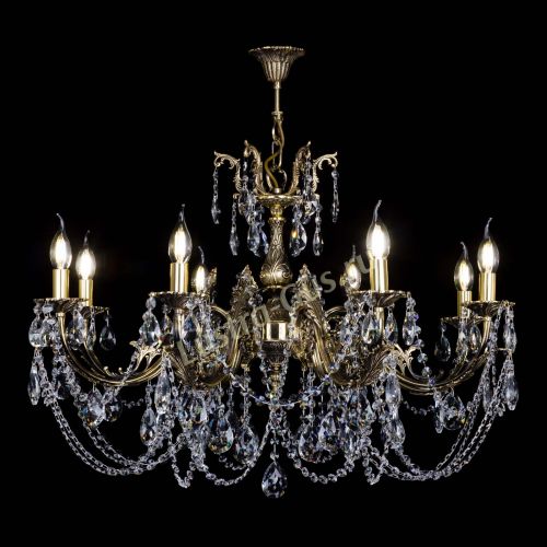 Бронзовая люстра Кассандра №8 журавлик в Новокузнецке Гусь Хрустальный