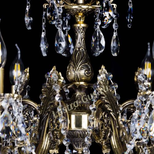 Бронзовая люстра Кассандра №8 журавлик в Новокузнецке Гусь Хрустальный