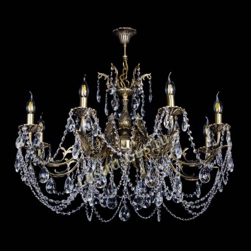 Бронзовая люстра Кассандра №8 журавлик в Новокузнецке Гусь Хрустальный