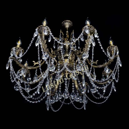 Бронзовая люстра Кассандра №8 журавлик в Новокузнецке Гусь Хрустальный