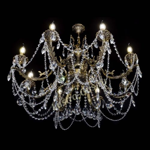 Бронзовая люстра Кассандра №8 журавлик в Новокузнецке Гусь Хрустальный