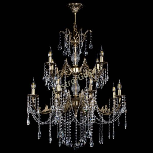 Люстра бронзовая Кассандра Алфея №12 баден в Новокузнецке Гусь Хрустальный