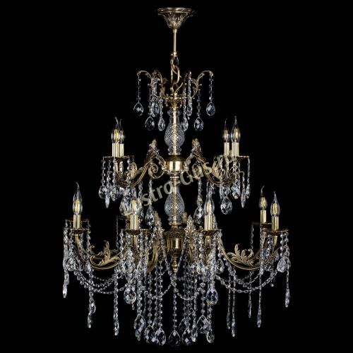 Люстра бронзовая Кассандра Алфея №12 баден в Новокузнецке Гусь Хрустальный