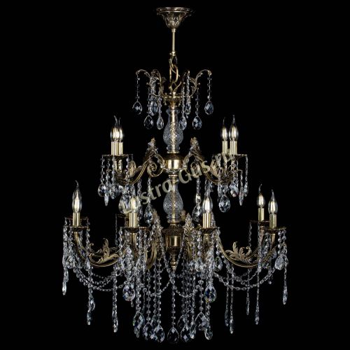 Люстра бронзовая Кассандра Алфея №12 баден в Новокузнецке Гусь Хрустальный