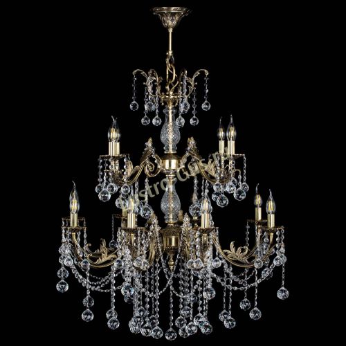 Люстра бронзовая Кассандра Алфея №12 шар в Новокузнецке Гусь Хрустальный