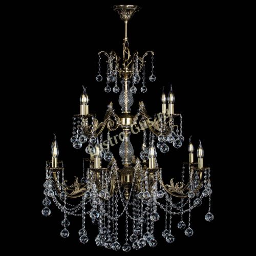 Люстра бронзовая Кассандра Алфея №12 шар в Новокузнецке Гусь Хрустальный