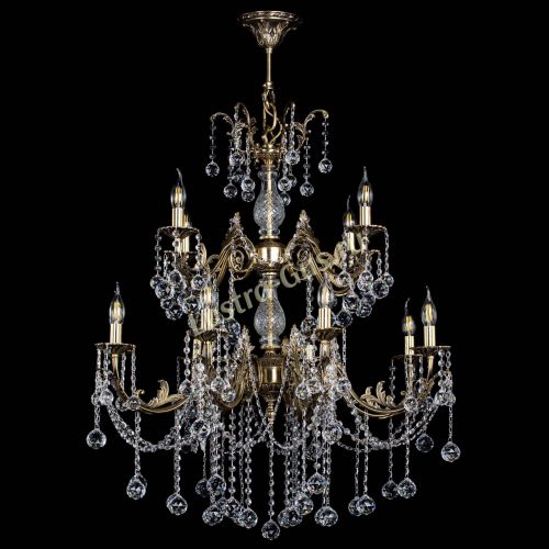 Люстра бронзовая Кассандра Алфея №12 шар в Новокузнецке Гусь Хрустальный