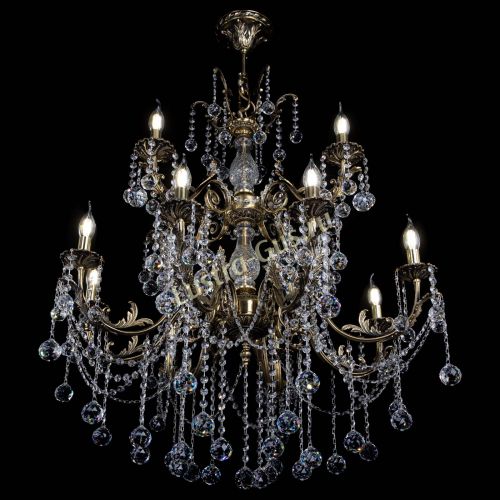 Люстра бронзовая Кассандра Алфея №12 шар в Новокузнецке Гусь Хрустальный