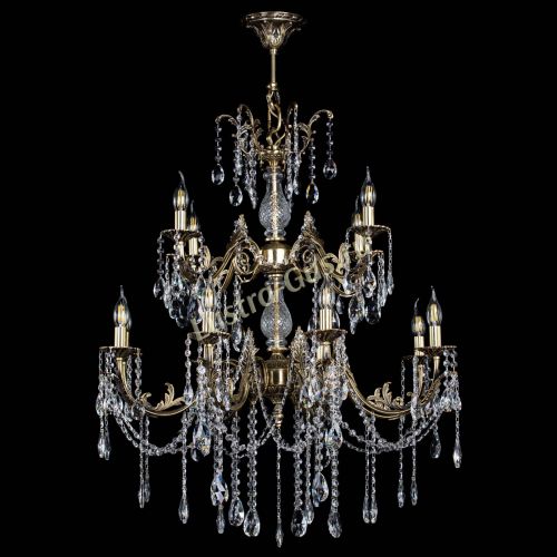 Люстра бронзовая Кассандра Алфея №12 журавлик в Новокузнецке Гусь Хрустальный