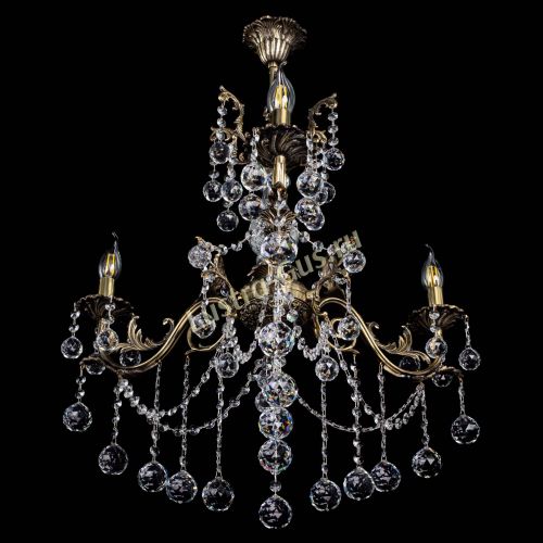 Люстра бронзовая Кассандра Алфея №3/1 шар в Новокузнецке Гусь Хрустальный