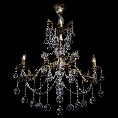 Люстра бронзовая Кассандра Алфея №3/1 шар в Новокузнецке Гусь Хрустальный