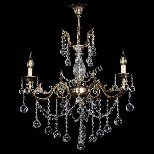 Люстра бронзовая Кассандра Алфея №3/1 шар в Новокузнецке Гусь Хрустальный