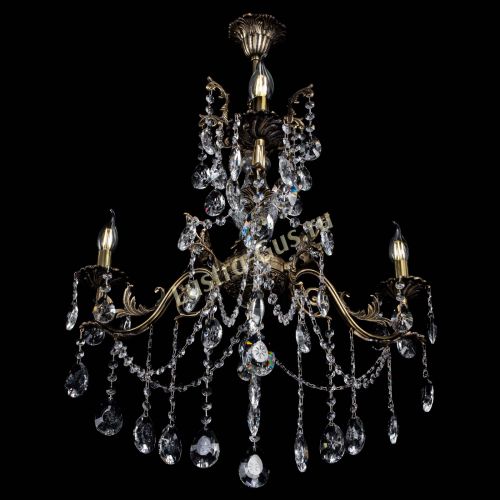 Люстра бронзовая Кассандра Алфея №3/1 звездочка в Новокузнецке Гусь Хрустальный