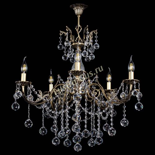 Люстра бронзовая Кассандра Алфея №5/1 шар в Новокузнецке Гусь Хрустальный