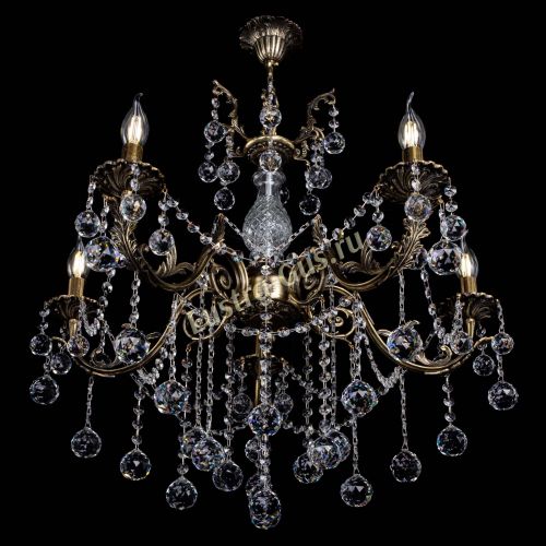 Люстра бронзовая Кассандра Алфея №5/1 шар в Новокузнецке Гусь Хрустальный