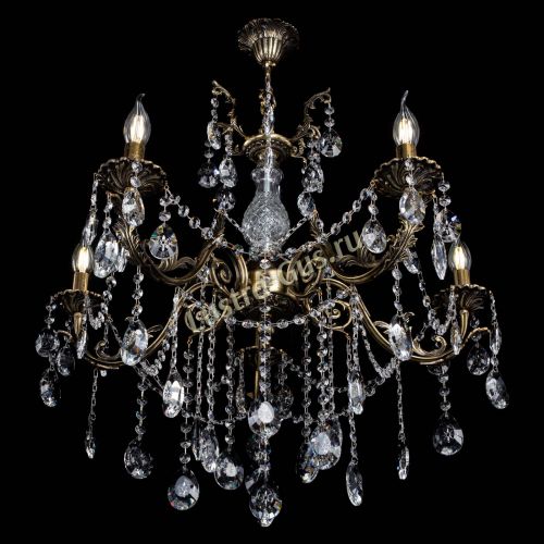 Люстра бронзовая Кассандра Алфея №5/1 звездочка в Новокузнецке Гусь Хрустальный