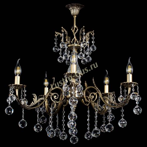 Люстра бронзовая Кассандра Алфея №5/2 шар в Новокузнецке Гусь Хрустальный