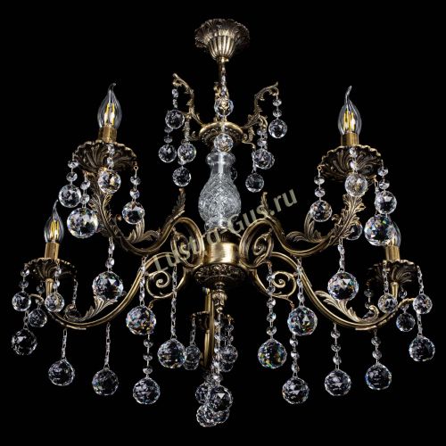 Люстра бронзовая Кассандра Алфея №5/2 шар в Новокузнецке Гусь Хрустальный