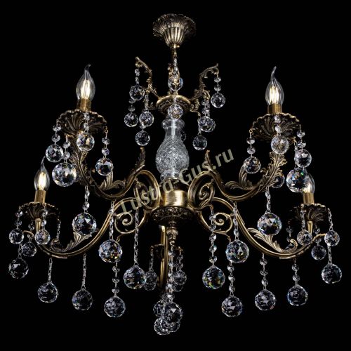 Люстра бронзовая Кассандра Алфея №5/2 шар в Новокузнецке Гусь Хрустальный