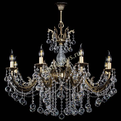 Люстра бронзовая Кассандра Алфея №8/1 шар в Новокузнецке Гусь Хрустальный