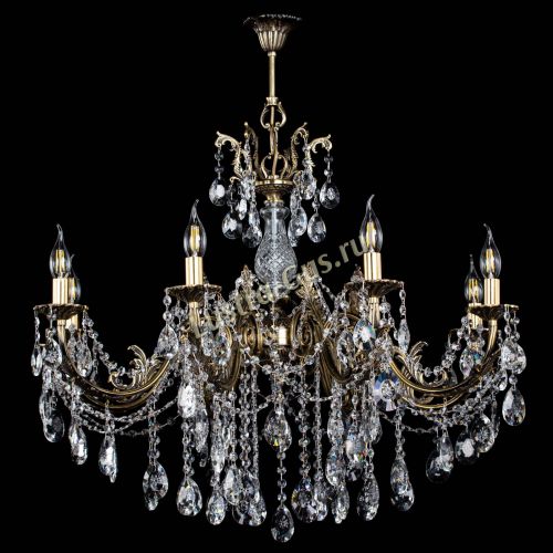 Люстра бронзовая Кассандра Алфея №8/1 звездочка в Новокузнецке Гусь Хрустальный