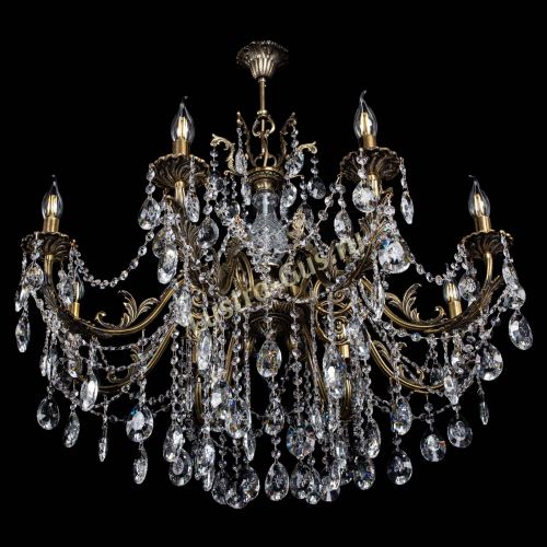 Люстра бронзовая Кассандра Алфея №8/1 звездочка в Новокузнецке Гусь Хрустальный