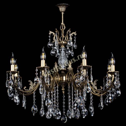 Люстра бронзовая Кассандра Алфея №8/2 баден в Новокузнецке Гусь Хрустальный